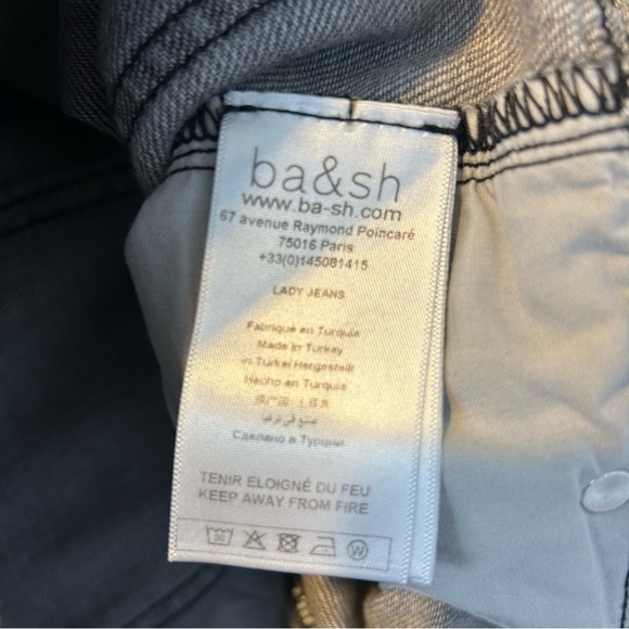 Ba&shHigh Waisted Grey Wide Leg "Lady Jeans Size M - Picture 12 of 14